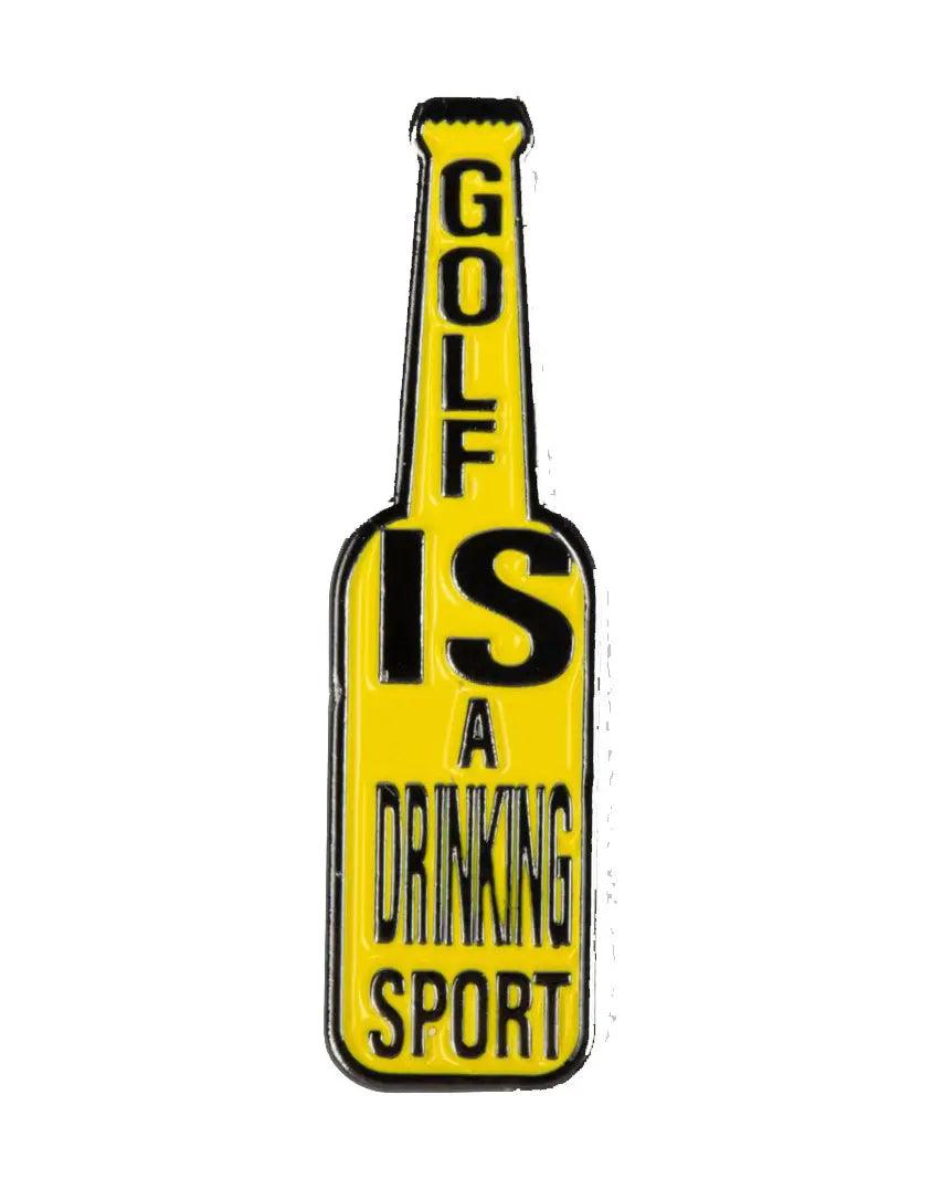The Grunk Dolfer Drinking Sport Ball Marker features bold black text and is a perfect unique golf gift or fun accessory for golfers who love a laugh.