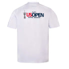 The Grunk Dolfer Open Beers Tee is a white shirt featuring a back graphic with a trophy and bold red, blue, and black LET US OPEN SOME BEERS text—ideal for golf fans or anyone looking to add style to their US Open shirt collection.