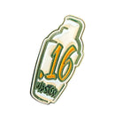 The Grunk Dolfer Wasted Ball Marker features a bottle-shaped pin with “16” in bold yellow and green and “WASTED” below—an eye-catching, unique golf ball marker inspired by the Waste Management Phoenix Open. Background is white.