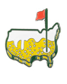 The Grunk Dolfer Smashters Ball Marker features a US-shaped design with a golf green, yellow sand traps, and a flag in the southeast—perfect as a unique magnetic hat clip or golf gift.