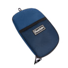 The Grunk Accessory Bag by Grunk Dolfer features a blue zippered pouch with a black mesh front pocket, top loop, and branded patch—ideal for organizing golf accessories in your men’s golf bag or using as a compact golf purse.