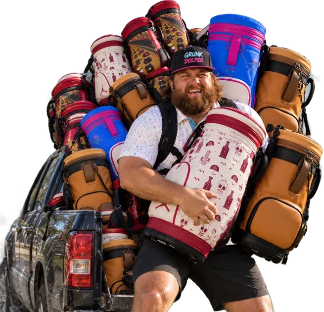 A Grunk guy hauling an armful of Den Caddies